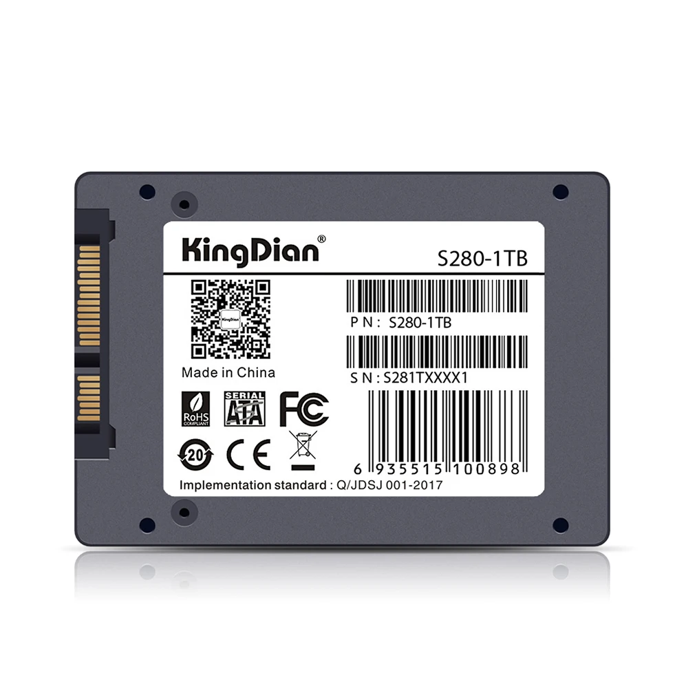 KingDian SATA III Внутренний твердотельный накопитель 1 ТБ твердотельный жесткий диск Hdd жесткий диск с тремя годами гарантии для ноутбука, настольного компьютера, 550/510 МБ/с