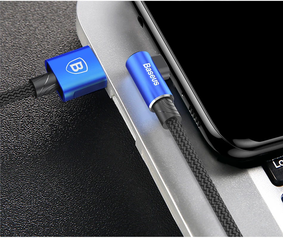 Baseus usb type-C кабель 90 градусов USB C зарядное устройство Шнур Быстрая зарядка USBC type-c кабель для samsung S10 S9 S8 Oneplus 6t 6 5 USB-C