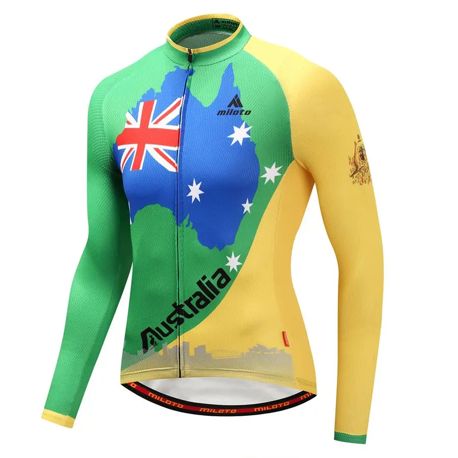 Australia Shirt Miloto Men Long Sleeve Cycling Jersey Cycling clothing