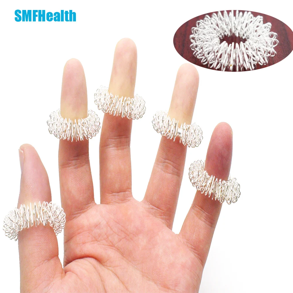 5Pcs Massage Finger lose Weight Hand Hot Sale Finger Ring Acupuncture Ring Health Care Body Massager stress reliever RingZ29201