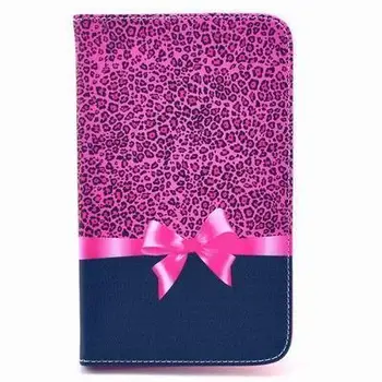 

For Samsung Galaxy Tab4 7.0 T230 Pink Bowknot Red Black super quality Fashion Leather Tablet Cases Case Cover Cover Skin