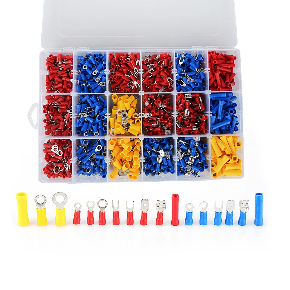 1200Pcs Electrical Assorted Crimp Terminals Set Kits Insulated Wiring