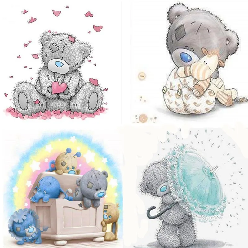 

Diamond Diy Diamond Painting Cross Stitch Diamond Embroidery Patterns Rhinestone Cartoon Bear Series Decoration for Home