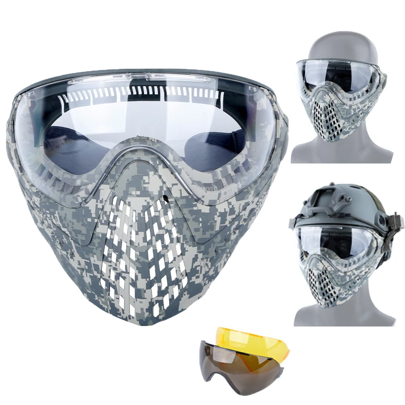 

Airsoft Paintball Tactical Masks Men Women Outdoor Sports Hunting Military Mask Adjustable Full Face Shooting Cambat Masks