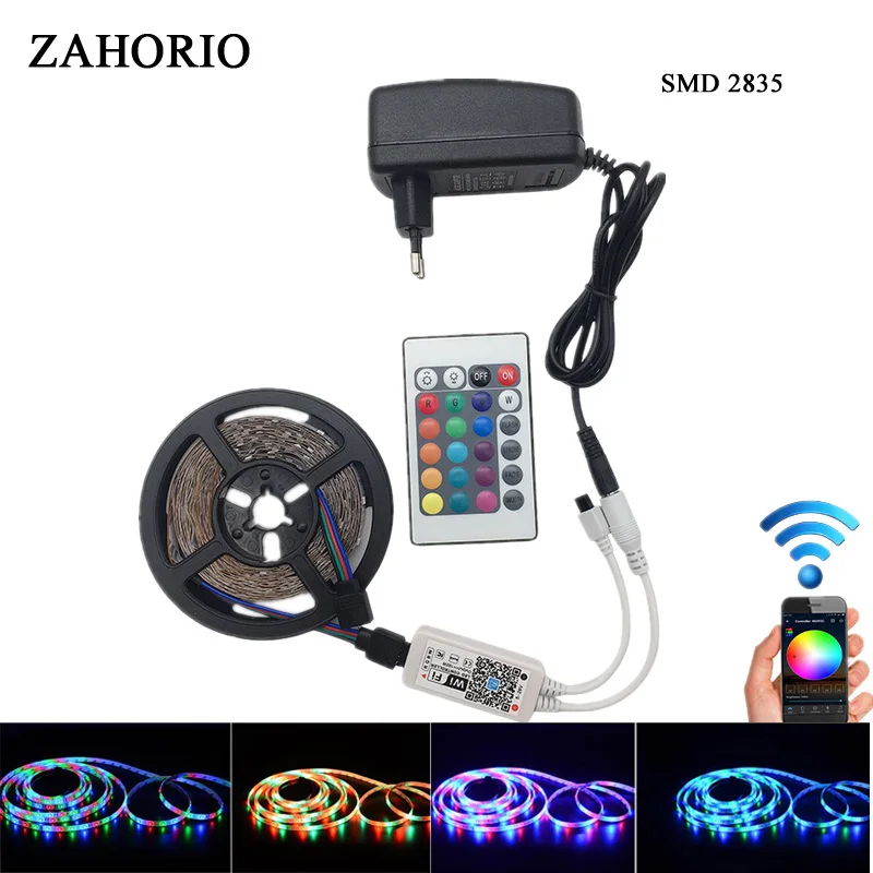 WiFi Светодиодная лента 5 М 5050 2835 DC 12 В 300 светодиодный RGB ленточный светильник