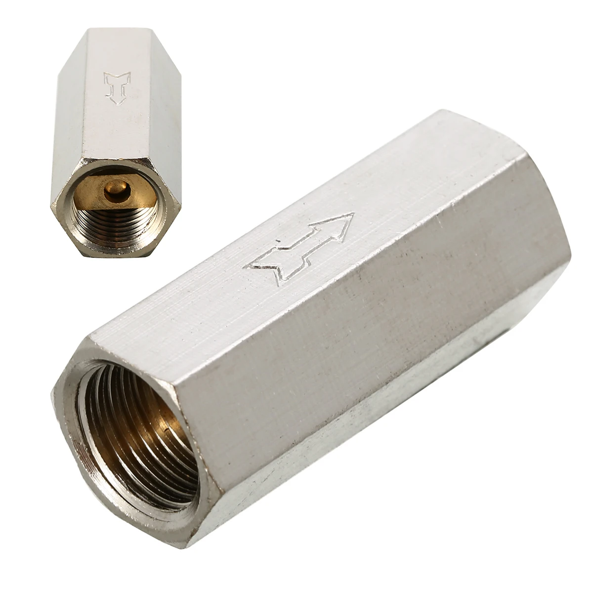 

1pc Brass Air Check Valve 1/4" Threaded BSPP Female Full Ports One Way Air Gas Check Valve For Boiler Pressure Vessel Mayitr