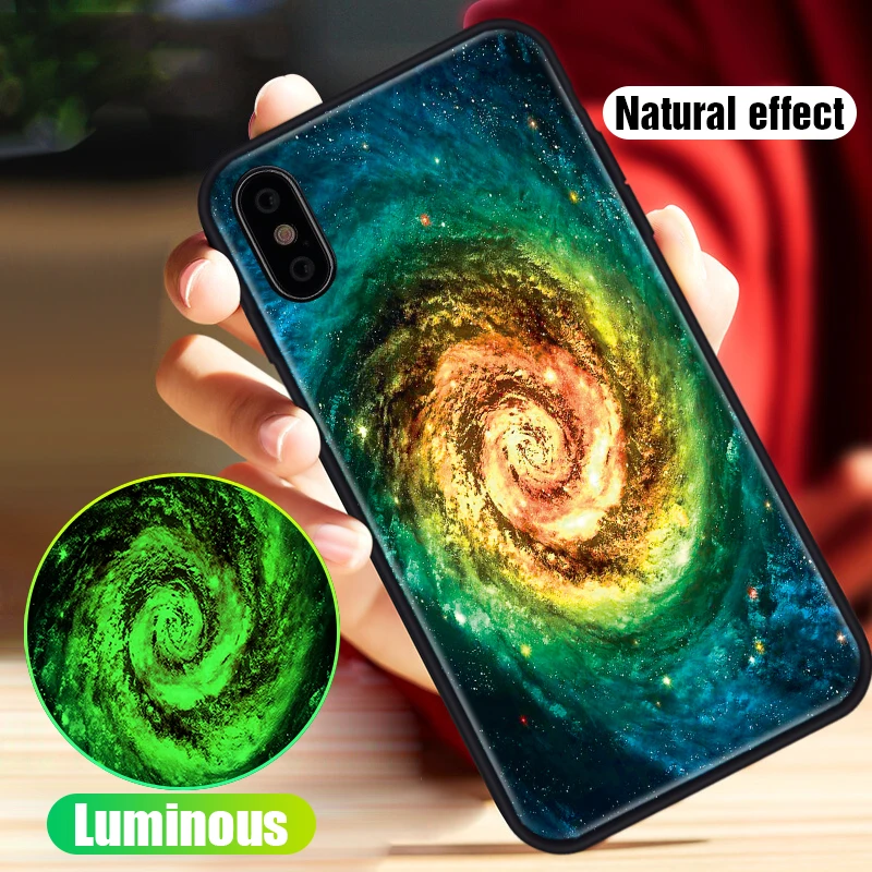 Artisome Glass Phone Case For iPhone 6 s 7 8 Plus Silicone Star Space Cover Case For iPhone X 10 XS MAX Luxury Case For iPhone 6  (5)