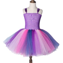 Платье-пачка для девочек с изображением пони, сверкающих в сумерках фиолетового цвета; нарядные вечерние платья для девочек; Детский костюм принцессы на Рождество и Хэллоуин; От 2 до 12 лет