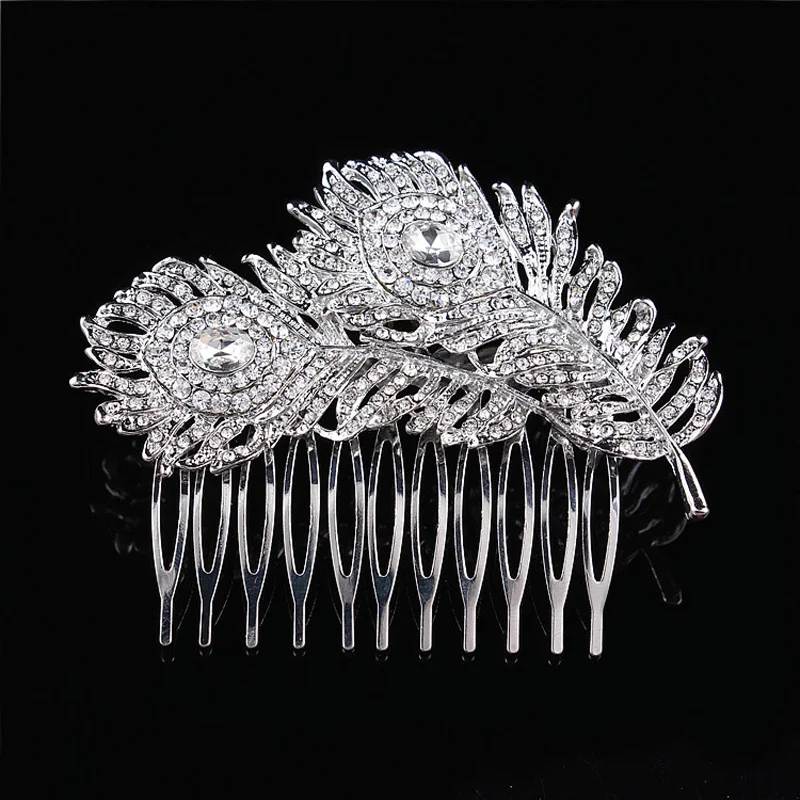 Красивые шпильки с цветами свадебная тиара серебряного цвета имитация жемчуга и кристаллы для свадьбы гребни украшение для волос аксессуары - Окраска металла: 38H01