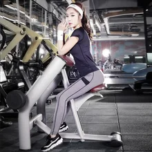 Женский комплект из двух предметов Футболка Топ+ Леггинсы для йоги комплект спортивной одежды для женщин спортивный костюм для фитнеса женская спортивная одежда