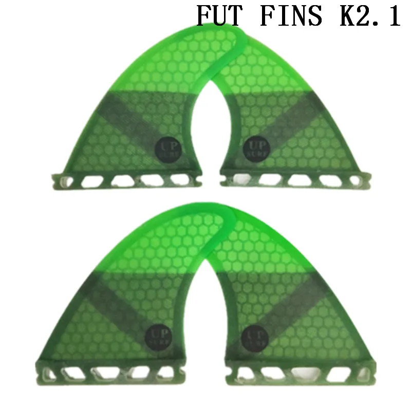 Future K2.1 плавники для серфборда Quad-плавник с Сотами из стекловолокна для серфинга 4 в наборе 4 цвета - Цвет: Green