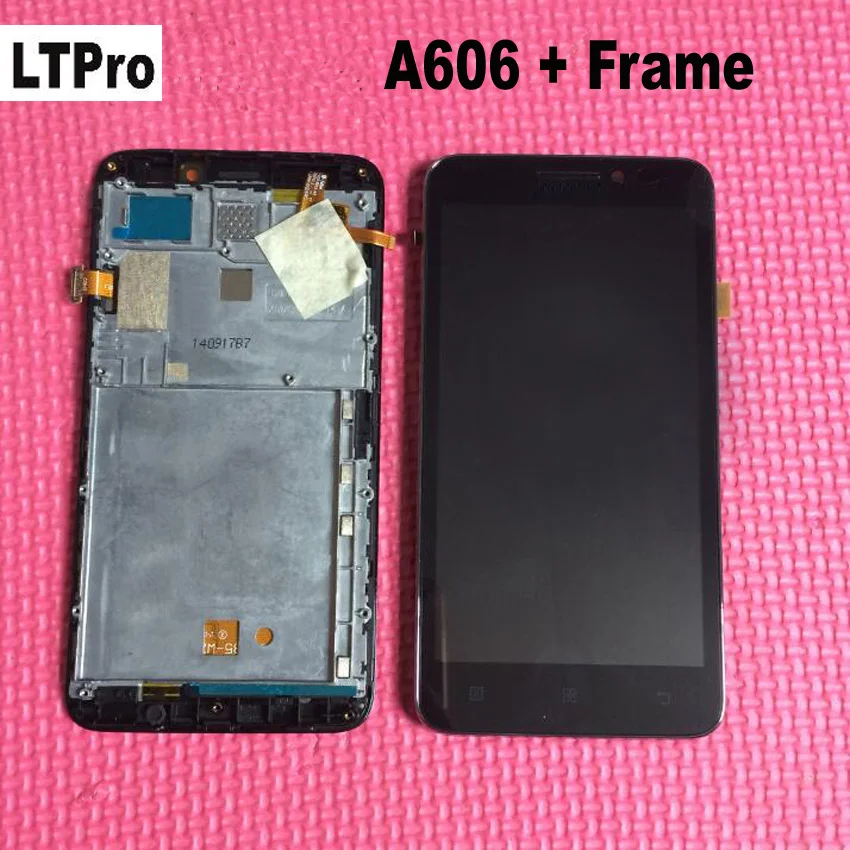 

100% Guarantee Black LCD Touch Screen panel Digitizer Assembly + Frame For Lenovo A606 Smart Phone Sensor Display Replacement