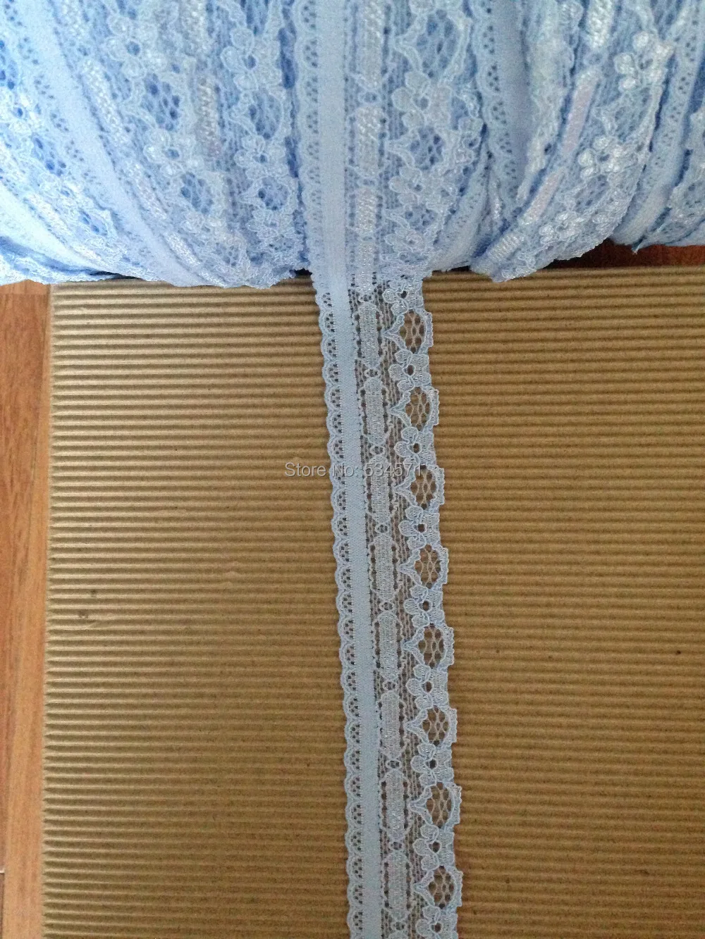

2.5cm (25mm) width 30meter/lot sky blue DIY stretch elastic Lace Trim skirt heandband garter garment swiss french zakka lace