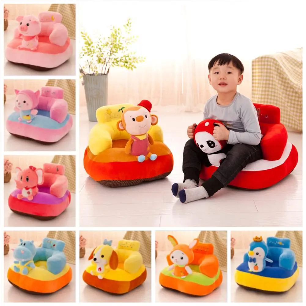 Baby Sofa Seat Cartoon Plush Seat Soft Sofa Removable Sofa Chair Washable Baby Support Seat Plush Toys Cushion for Toddlers Children Kids Infant