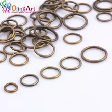OlingArt – anneau de saut en Bronze plaqué 6mm/8mm/9mm/10mm/12mm, boucle de liaison, taille mixte, bricolage, fabrication de bijoux, fil de connecteur diamètre 1.0MM