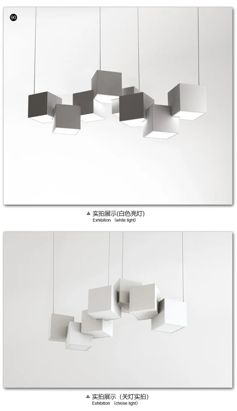 Постмодерн дизайнер галерея студия Led люстра искусство магический куб ужин гостиная подвесные осветительные приборы