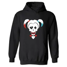 DC Suicide Squad Harley Quinn Hoodies men Black Cotton mens Hoodies and sweatshirts with hip hop funny in street wear style 3XL