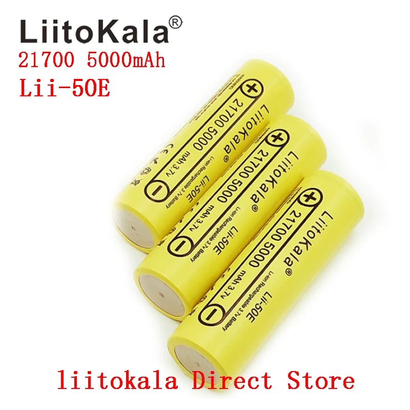 

10PCS LiitoKala 21700 5000mah Rechargeable Battery 40A 3.7V 10C discharge High Power batteries For High-power Appliances