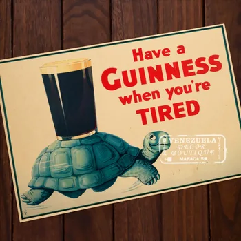 

Classic Outstanding Guinness Ads Room Frame Vintage Kraft Decorative Poster DIY Wall Canvas Sticker Delicate Home Bar Decor Gift