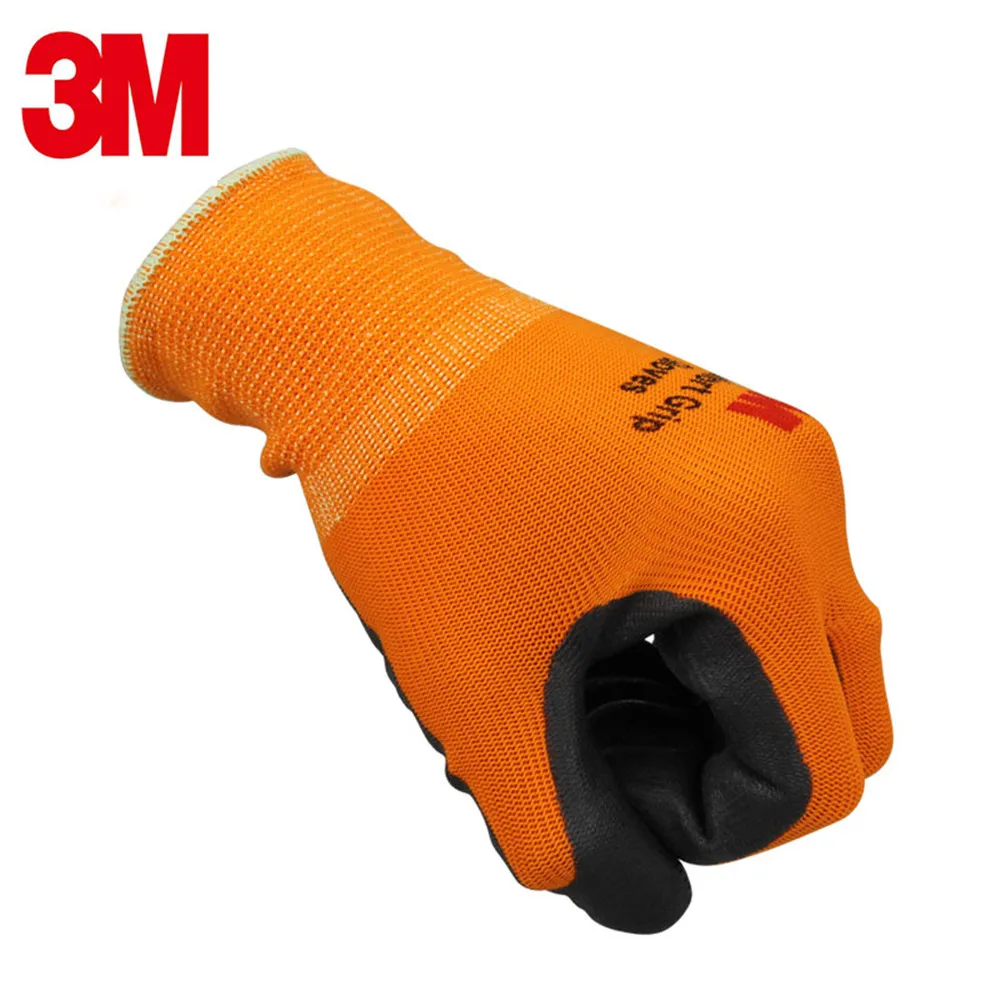 Настоящие защитные перчатки 3M дышащие износостойкие Нескользящие кожаные рабочие перчатки удобные перчатки с покрытием оранжевые