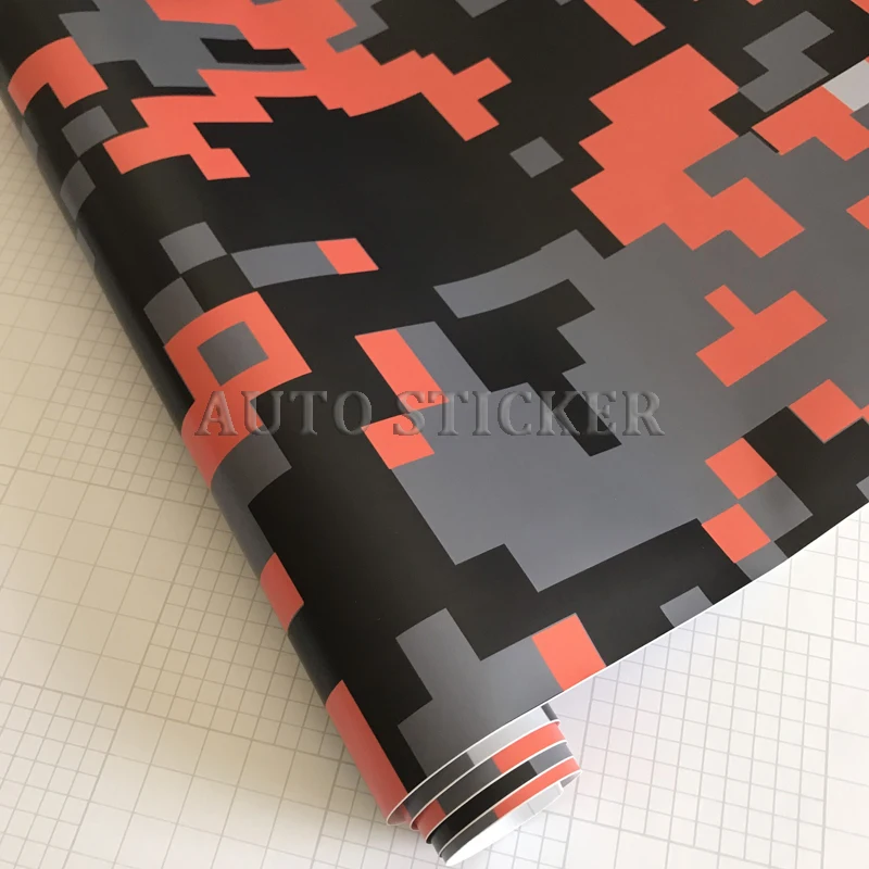 orange black digit camo vinyl car wraps 2