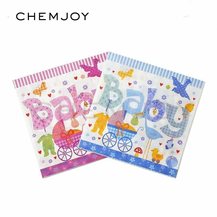 

Decoupage Napkins Baby Shower Paper Napkins for Decoupage Disposable Decorative Baptism Gender Reveal Party Tissue Tableware