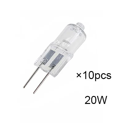 20W 10 шт. Галогенные G4 AC12V 5 Вт 10 Вт 20 Вт 35 Вт 50 Вт лампы G4 галогенные лампы Теплые лампы G4 основа прозрачная/синяя галогенная вставленная кристаллическая лампа - Испускаемый цвет: 20W