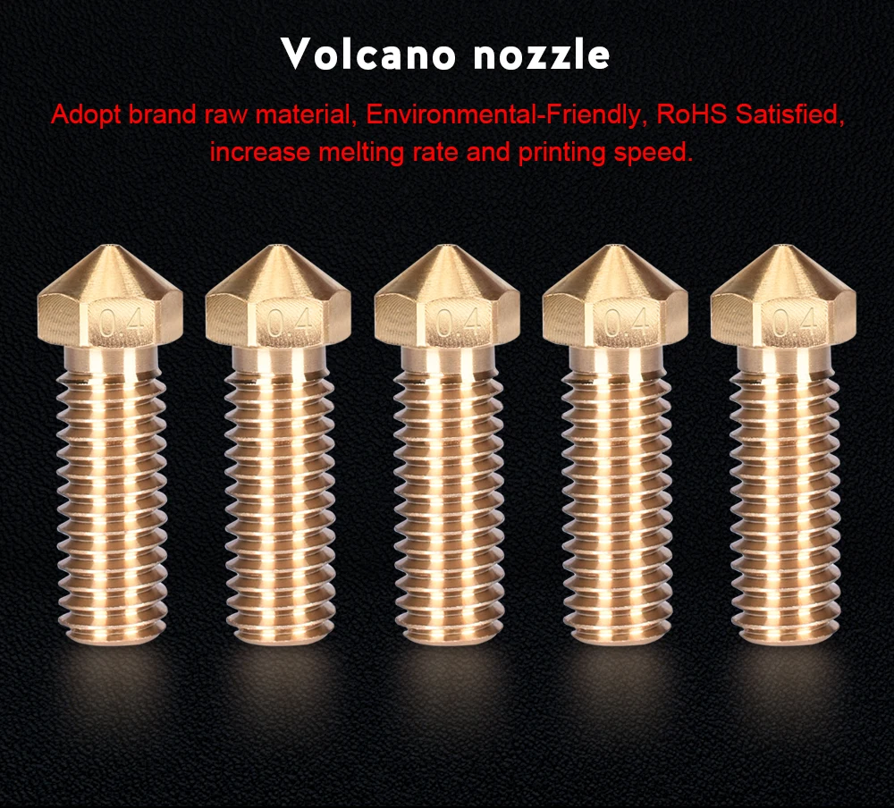 1/5 шт V6 сопло Volcano 0,4/0,6/0,8 мм J-head Hotend экструдер латунная насадка 1,75 мм нити для 3D-принтеры детали сопло