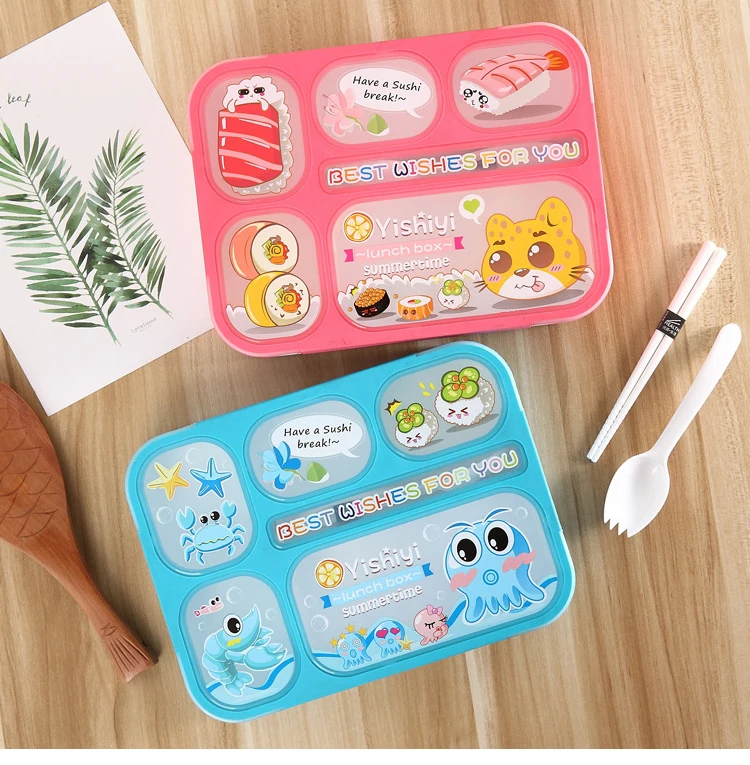 

Cute Cartoon Healthy Plastic Food Container,Multifunction Adults Lady Kid Lunchbox Lunch Bento Box tableware BPA Free