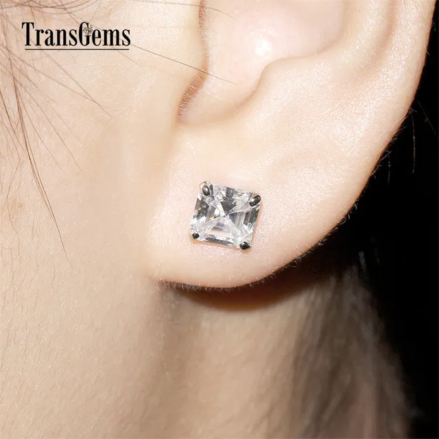Online Round Brilliant 1 3 Ctw Carat Man Made Moissanite Round Brilliant 1 3 Ctw Carat Man Made Moissanite Diamond Stud Earrings Yellow Gold Push Backs For Women Gift