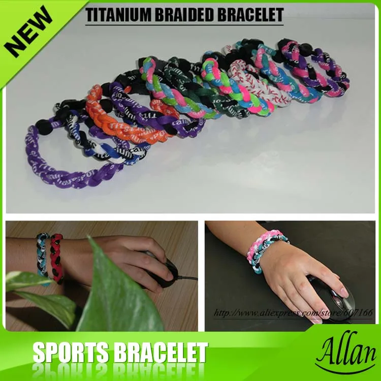 New 8" Pink Neon Lime Green Titanium Sport Bracelet Tornado Band 