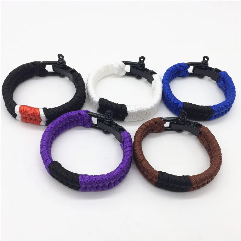 Настраиваемый цветной браслет 550 paracord черный для выживания в бразильском стиле