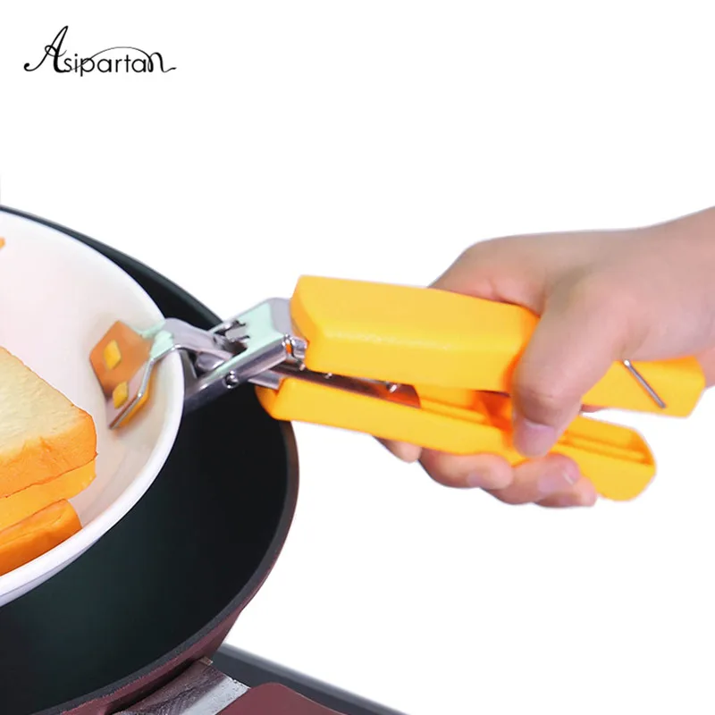 Asipartan Anti hot Pot Clips Gripper Holder Pot Pan Lifter Holder Bowl