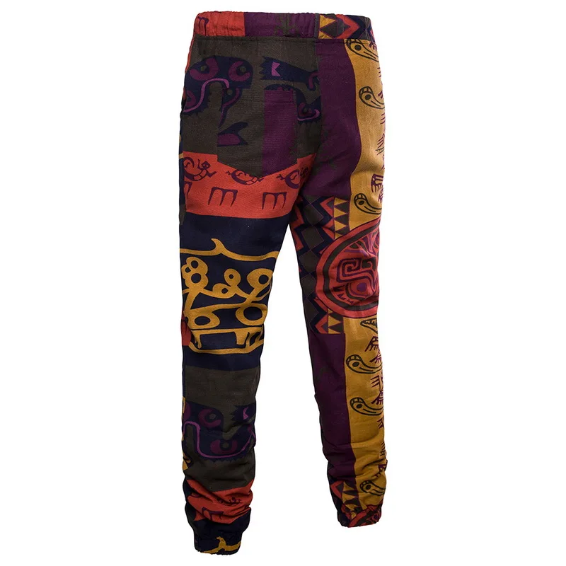 Laamei Men Joggers Trouser Pants Men Casual Summer 3D Floral Printed Sweatpants Linen Fitness Pants Loose Full Tie Dye Fashion