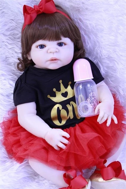 Boneca Bebe Reborn Full Silicone Baby Doll Toy Lifelike 55cm Newborn Girl  Babies Doll Lovely Birthday Gift Bathe Toy - Dolls - AliExpress