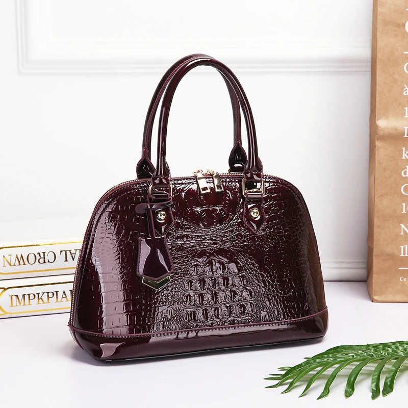 Женская сумка, роскошная, высокое качество, лакированная кожа, модная, крокодиловый узор, OL, сумка,, новинка, простая сумка через плечо