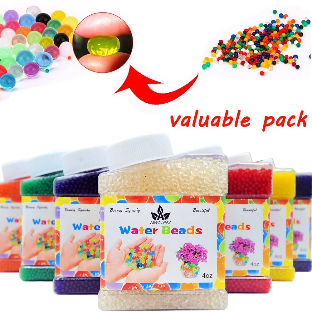 4oz Hydrogel Water Beads Pearl Shaped Crystal Soil Mud Grow Gel Ball
