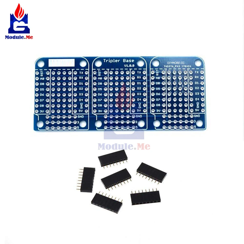 Tripler Base V1.0.0 Shield для WeMos D1 Mini ESP8266 двухсторонний фонарь с разъемом Micro USB