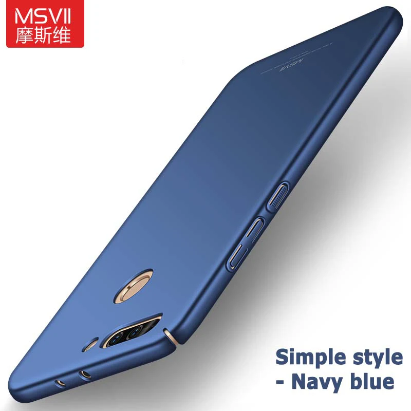 Huawei Honor 8 Pro Чехол MSVII кольцо на палец Тонкий матовый чехол для huawei Honor V9 V 9 чехол жесткий держатель задняя крышка Honor8 Pro - Цвет: Simple Navy blue