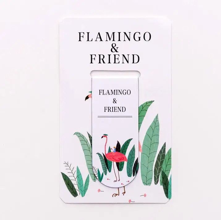 Креативная симпатичная Фламинго Закладка-магнит Студенческая многофункциональная ручная счетная записная магнитная закладка Детские канцелярские принадлежности - Цвет: Leaf