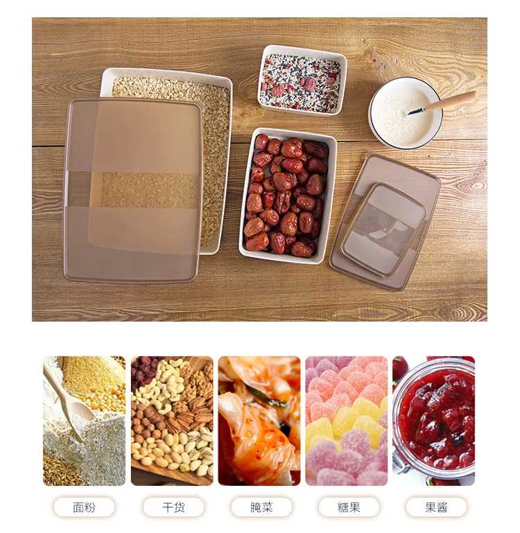 Plastic cover crisper box microwave oven lunch set of three refrigerator large fruit storage bento box