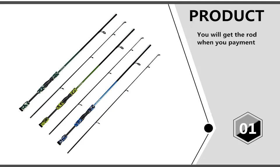 1,8 м 1/8-3/4oz Тесты м Тесты углеродного волокна камуфляжной расцветки на блесну, спиннинг рыболовная удочка