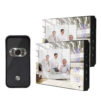 

XINSILU Home Security 2X7" TFT LCD Mirror Panel Monitor Video Door phone Intercom System With Night Vision Outdoor Camera 1V2