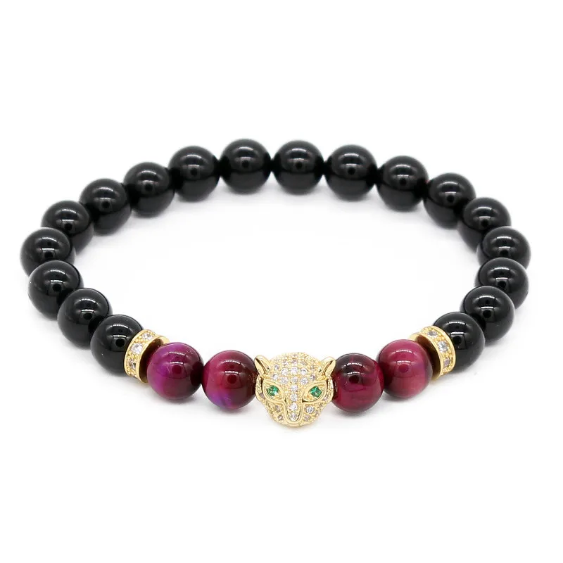 

Poshfeel Luxury Micro Cz Paved Fox Bracelets For Women And Men Natural Stone Bracelets & Bangles Handmade Jewelry Mbr170384