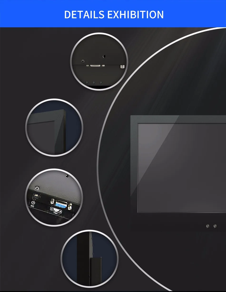 Промышленный 10," ЖК-монитор 10,1 дюймов широкий экран 16:10 ips цветной ЖК-монитор Дисплей аудио динамик для безопасности компьютерных игр