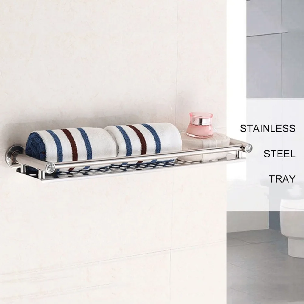 

Stainless Steel Anti-rust Frame Storage Shelf Wall Mounted Hanging Rack Toilet Washroom Bathroom Soap Sponge Holder