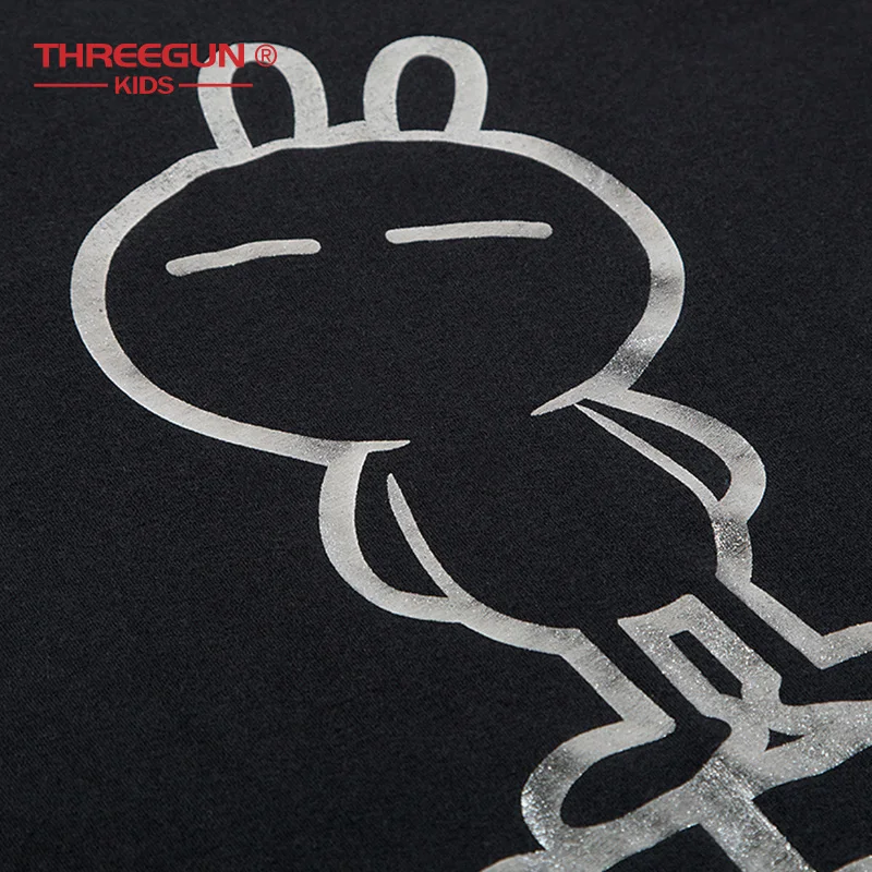 THREEGUN X Tuzki толстые футболки для маленьких девочек кролик утка дети подросток T рубашка, хлопчатобумажные футболки с длинным рукавом tee детская одежда
