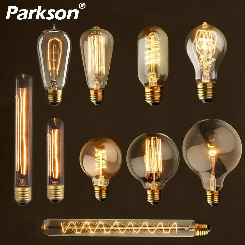 Ретро Edison led светильник лампочка E27 220 В 40 Вт A19 ST64 G80 G95 G125 T10 T45 T185 нити Винтаж