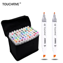 TOUCHFIVE 60 цветов графический маркер ручка Набор Эскиз искусство маркеры двуглавый художественные ручки живопись принадлежности для рисования