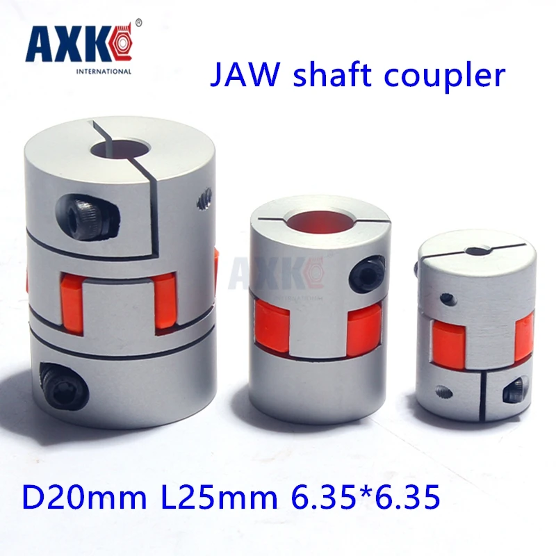 

2021 New Rodamientos Axk 1/4" 6.35mm To Jaw Spider Coupler Stepper Motor Shaft Coupling 6.35*6.35mm Diameter 20mm Length 25mm